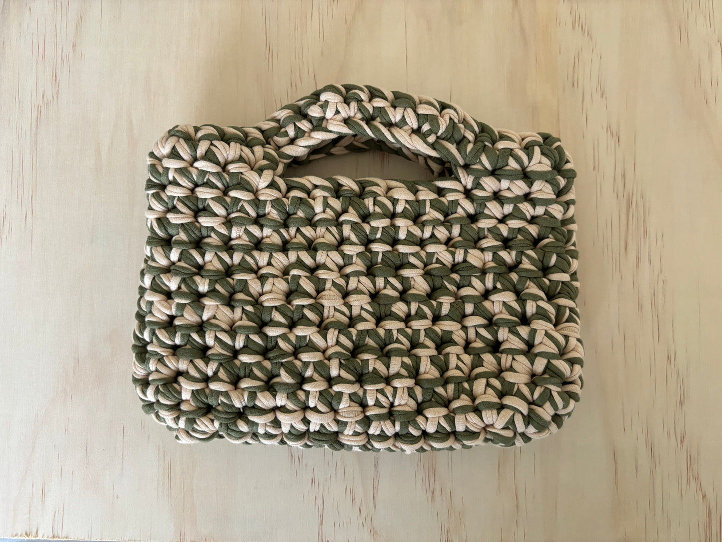 Khaki & Green Small Handbag